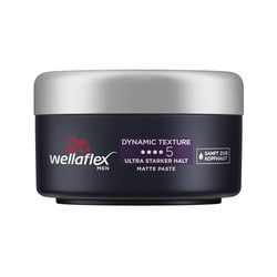 Wellaflex Men Dynamic Texture Matte Paste | Matt Styling Paste | Ultra starkt grepp | Matt finish | Dermatologiskt testad | 75 ml