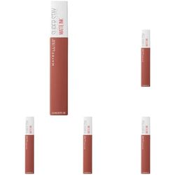 Maybelline Superstay Matte Ink Longlasting Liquid, Brown Nude Lipstick, Up to 12 Hour Wear, Non Drying, 70 Amazonian, 5 ml (Pack of 5)