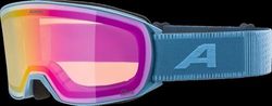ALPINA NAKISKA Q-LITE - Gafas de esquí OTG con efecto espejo, con protección UV 100%, para adultos, color azul ahumado mate, talla única