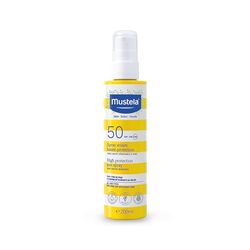 Mustela Spray Zonnemelk Spf 50, Gezicht, Lichaam, Met Avocado en Vitamine E, Baby's, Kinderen, Hele Familie, Geschikt voor Zwangerschap - Zeer Hoge Bescherming tegen UVB- en UVA-stralen (200ml)