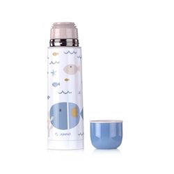 Jané Thermos liquides 50 cl, ouverture large, en acier inoxydable, jusqu'à 10 heures, verre, bleu