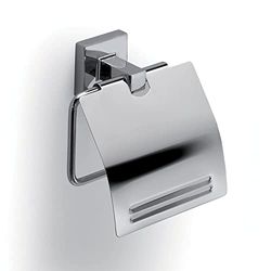 Gedy Olimpo Porte-Rouleau avec Couvercle, Acier Inoxydable, Chrome, 12,6 x 4,8 x 13