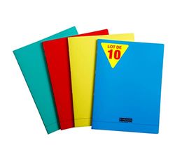 Calligraphe 18291C Lot de 10 Albums Agrafés (une Marque de Clairefontaine) - 24x32 cm - 96 Pages Unies Blanches - Papier 90 g - Couverture Polypro Transparent - Couleurs Aléatoires