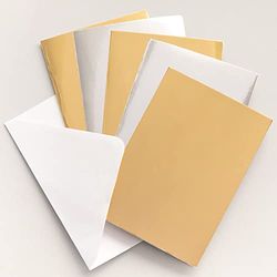 Baker Ross FE830 Metallic Goud en Zilver Wenskaarten - Pak van 12, losse kaartjes om kaarten te maken, maak je eigen kerstkaarten, ideaal voor knutselprojecten voor kinderen