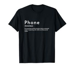 Definición de teléfono, ignorando Llamadas y perdido en Las Redes sociales Camiseta