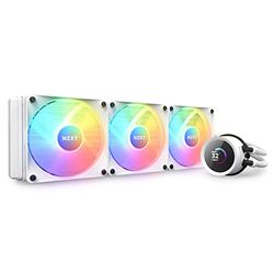 NZXT Kraken 360 RGB - 360mm AIO CPU Vloeibare Koeler - RL-KR360-W1 - Aanpasbaar 1,54" vierkant LCD-scherm voor afbeeldingen, prestatiestatistieken - Krachtige pomp - Wit