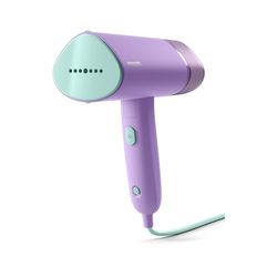 Philips Serie 3000 Stiratrice verticale a vapore - 1000W, 20 g/min di vapore, Serbatoio dell'acqua estraibile da 100 ml, Piastra in plastica, Custodia inclusa, 630g di peso leggero, viola (STH3010/30)