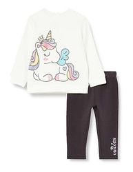 Chicco, Completo unicorno: felpa e leggings, Bimba 0-24, Bianco, 6 mesi