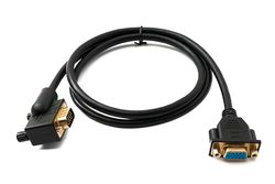 SYSTEM-S D Sub15 kabel 100 cm HD VGA 15-pins stekker naar bus DB15 hoek rechthoek adapter