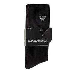 Emporio Armani Heren 3-pack Medium Socks Sporty Terrycloth 3-pack medium sokken, Zwart, Eén maat