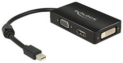 DeLOCK 62631 - Cable adaptador mini DisplayPort 1.1 macho a 1 VGA + 1 HDMI + 1 DVI 24+1, color negro