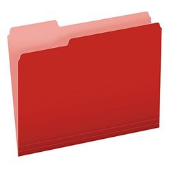 Pendaflex Tweekleurige kleur bestandsmappen, lettergrootte, 1/3 gesneden, rood, 100 per doos (152 1/3 ROOD)