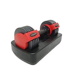 TechFit Hantlar med förvaringsfodral - Ergonomiskt handtag, tyngdlyftning, bodybuilding, gymnastik övningar med säkerhetslås justerbara hantlar (1 x 11,5 kg)