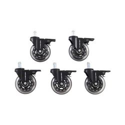 NEWSKILL EasySlide Pro, Jeu de 5 roulettes en Silicone avec Freins individuels et roulements Doux et Silencieux pour fauteuils roulants, Fixations universelles.