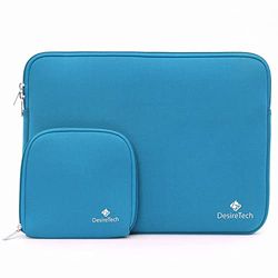 Laptop Sleeve Case with Small Accessory Bag – Apple MacBook Pro, Air, Microsoft Surface, Chromebook and Notebook Computer Compatible – Highly Water Repellent Soft Plush Inner Protector Cover (Teal)