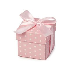 Mopec E13.02 Confezione da 25 scatole rosa pois bianchi con nastro