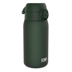 Ion8 Gourde Enfant, 350ml, Anti-Fuite, Facile à Ouvrir, Verrouillage Sécurisé, Lavable en Lave-Vaisselle, Sans BPA, Poignée de Transport, Facile à Nettoyer, Carbone Neutre, Vert Foncé