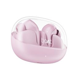 Boat Airdopes 311 Pro, batería 50H, Carga rápida, Doble micrófonos ENx Tech, Tapa Transparente, Baja latencia, IPX4, IWP Tech, BT v5.3, Auriculares inalámbricos TWS con micrófono (Lavender Rush)