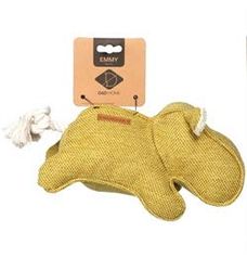 D&D Home, Luxe hondenspeelgoed chenille Emmy 30x14 cm geel vulling 100% polyester fijne afwerking - velletjes met pieper in de slurf voor nog meer speelplezier voor honden