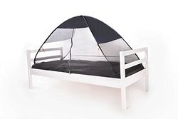 Deryan Pop-up bedtent, muggennet, tweepersoonsbed, muggentent, pop-up, insectenbescherming, opvouwbaar en licht, 200 x 90 x 110 cm, muggennet, bed en muggennet, voor op reis, met draagtas, grijs