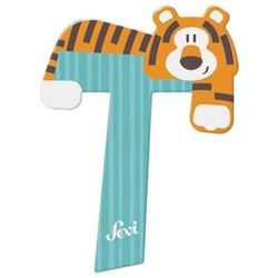 Sevi 83020 houten houten houten letters T Tiger ca. 10 cm, deurletters voor kinderkamer, ABC educatief speelgoed van hout, educatief speelgoed voor kinderen vanaf 3 jaar, letter dieren, blauw