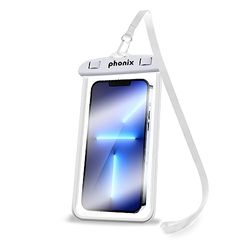 Phonix Custodia Impermeabile Smartphone IPX8 Italia - Cover Subacquea per iPhone 14,13,12,11 Pro, Max, Mini e per Smartphone fino a 6.8" - Portacellulare Mare - Accessori Spiaggia (Bianco)