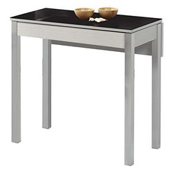 ASTIMESA Keukentafel met vleugels van zwart glas, 50 x 90 cm