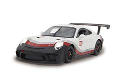 Jamara 405153-Porsche 911 GT3 Cup 1:14 blanc-Voiture RC, sous licence officielle, environ 1 heure de conduite, 9 Km/h, intérieur détaillé, finition de haute qualité, éclairage LED, 405153