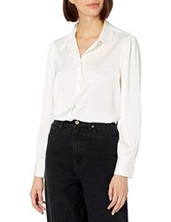 The Drop @lucyswhims Chemise Boutonnée Jusqu’en Bas pour Femme, Argenté, Manches Longues pour femme, ivoire, XXS