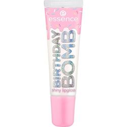 Essence Cosmetics Brillo de labios BIRTHDAY BOMB, natural, brillante, rociado, reluciente (10 ml)