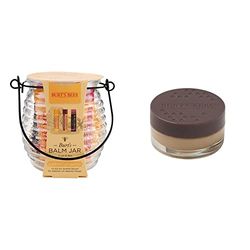 Set de regalo con bálsamo hidratante en tarro Burt's Bees con 1 bálsamo labial con cera de abejas original 100% natural + Tratamiento labial intensivo nocturno 100 % natural