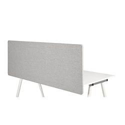 HJH Office 891010 Divisorio Acustico da Scrivania FLEXMIUT D 62 x 180 cm, Scrivania Privacy Panel, Tessuto Grigio Chiaro