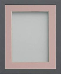Frame Company Allington Grey Photo Frame with Pink Mount, 6x4 for 5x3 inch, fitted with perspex