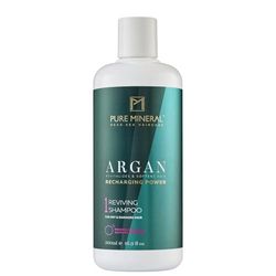 Pure Mineral - Shampoo Nutriente all'Argan - Ripara e Lucida i Capelli Danneggiati e Secchi - Arricchito con Vitamina E - Senza solfati, parabeni, petrolati - 500ml