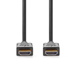 Nedis High Speed ​​HDMI-kabel met Ethernet - HDMI stekker - HDMI stekker - 4K @60Hz - ARC - 18 Gbps - 3,00 m - rond - PVC - zwart - label