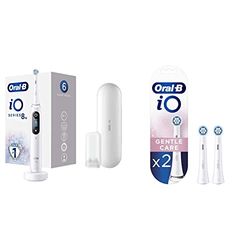 Oral-B iO 8 Go Electric Spazzolino Elettrico Puizia professionale Profonda,Intelligenza Artificiale,Micro-Vibrazioni & iO Testine Spazzolino Elettrico, Ultimate Clean, Confezione da 2 pezzi