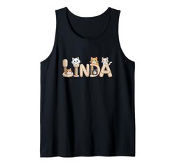 Linda Cat Trees - Personalized Cute Name Word Art Tank Top
