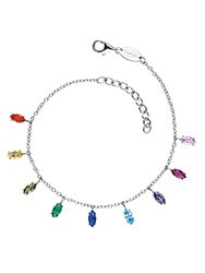 Engelsrufer ERB-FLY-ZIM - Pulsera de plata de ley con circonitas multicolores, longitud: 17 cm + 3 cm, Eine Grösse, Plata, Circonita cúbica