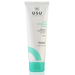 Mousse Detergente Viso con CICA pH 5,5-120 ml - Aiuta a Rimuovere le Impurità, Idratare, Lenire e Rigenerare la Pelle del Viso - Finitura Setosa - Ideale per le Pelli più Sensibili - USU Cosmetics