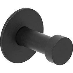 ALLES IM GRIFF Pirwa 1 - Perchero de pared individual con placa base de 32 mm de profundidad, acero negro mate
