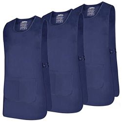 MISEMIYA Verpakking met 3 stuks, reinigingsschort, 868, uniseks, volwassenen, Donkerblauw, M