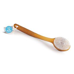 ARIX | 12 Energizing Body Brushes with Handle from The Aqua Massage Tradition Line, Body Massage Brush Reactivates Blood Microcirculation, Relax Massage Brush with Handle – 12 Pieces