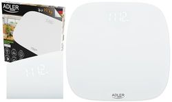 Adler AD8176 Digital badvåg, Hög precision, LED-skärm, upp till 180Kg, Modern design, Automatisk avstängning, Härdat glas Vit