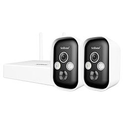 Sricam Italia SH033 Kit WiFi inalámbrico Recargable 3 megapíxeles Sensor PIR Exterior/Interior soporta Tarjeta MicroSD Audio bidireccional