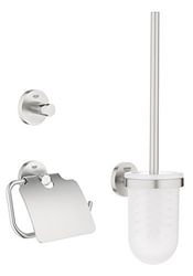 Grohe - Conjunto de acessórios de casa de banho conjunto de WC 3 em 1 cor Round (Supersteel) Ref. 40407DC1