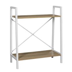 Home Deco Factory - HD7176 - Etagere Bois et Metal Blanc Meuble Rangement Industriel