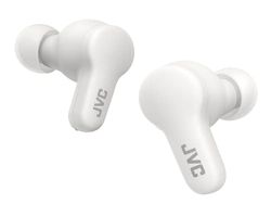 JVC HA-Z77T-W Gumy True trådlösa Bluetooth-öronsnäckor, maximalt 24 timmars speltid, snabbladdning, användning i ett öron, IPX4 vatten- och svettbeständig, kompakt laddningsfodral (vit)