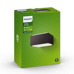 Philips myGarden Hedgehog Aplique exterior, resistente às intempéries, em alumínio, cor antracite, IP44, 18,2 x 16 x 9,1 cm