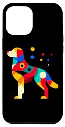 Carcasa para iPhone 13 Pro Max Ilustración geométrica del perro Golden Retriever del minimalismo