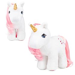 Peluche Moondancer 40e anniversaire, My Little Pony, Basic Fun, 35332, cadeaux rétro de poneys pour filles et garçons, peluchesde licornes pour garçons et filles à partir de 3 ans